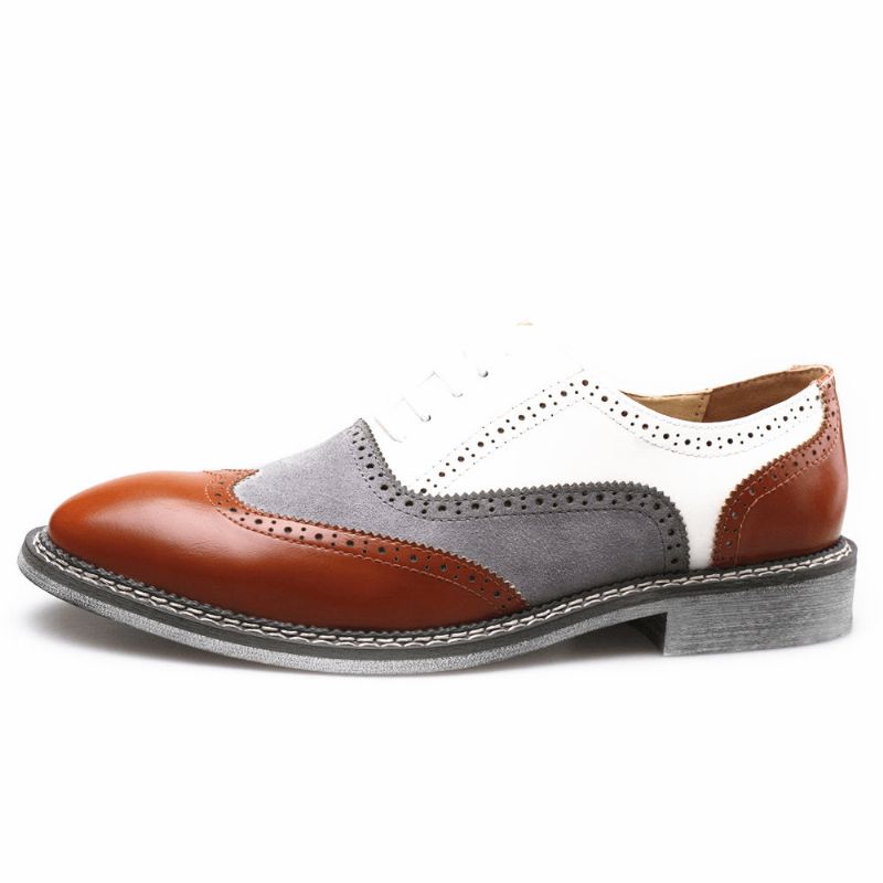 Män Brogue Colorblock Oxfords Snörning Business Casual Formell Skor