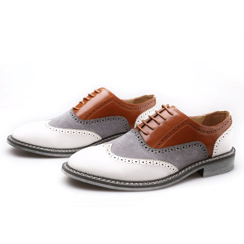 Män Brogue Colorblock Oxfords Snörning Business Casual Formell Skor