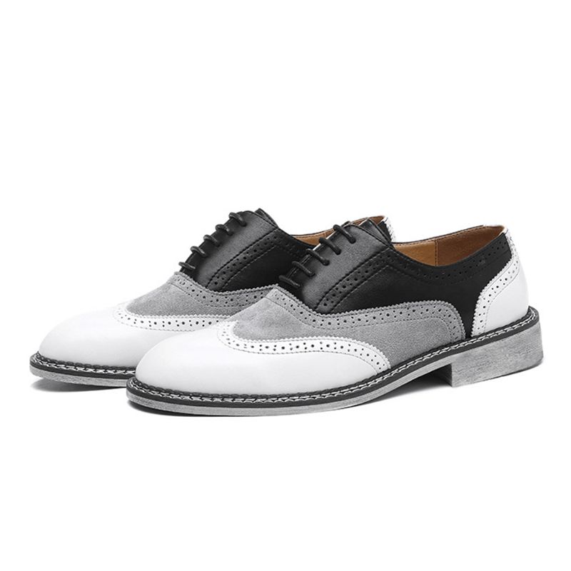 Män Brogue Colorblock Oxfords Snörning Business Casual Formell Skor