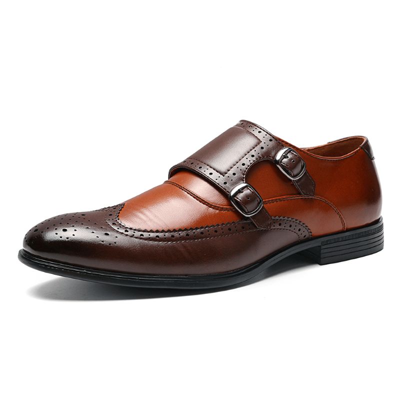 Män Brogue Snidade Casual Business Office Läder Oxfords