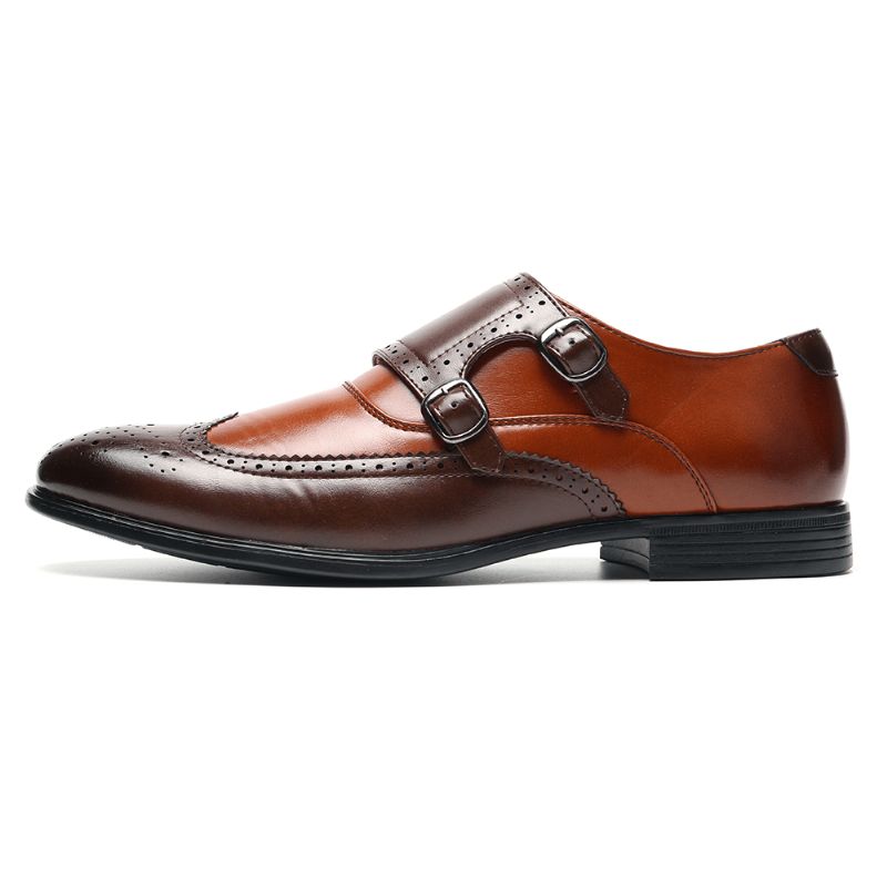 Män Brogue Snidade Casual Business Office Läder Oxfords