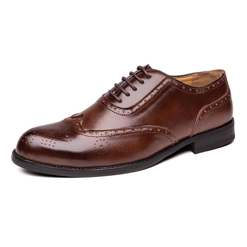 Män Brogue Snidade Formell Klänning Sko Casual Business Oxfords