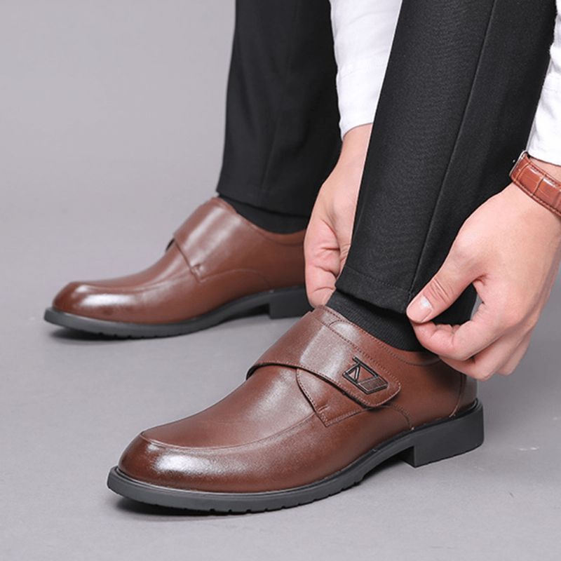 Män Hook&Loop Kohud Mjuk Sula Casual Business Oxfords