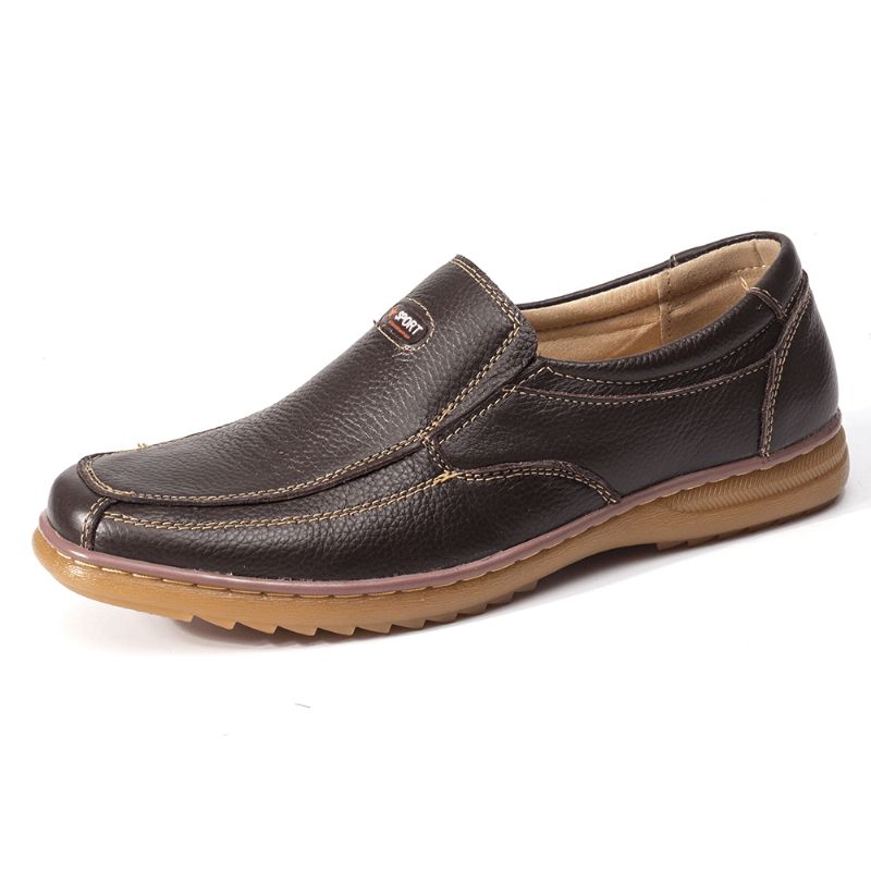 Menico Herr Äkta Koläder Slip On Mjuk Sula Bekväm Halkfri Casual Oxfords