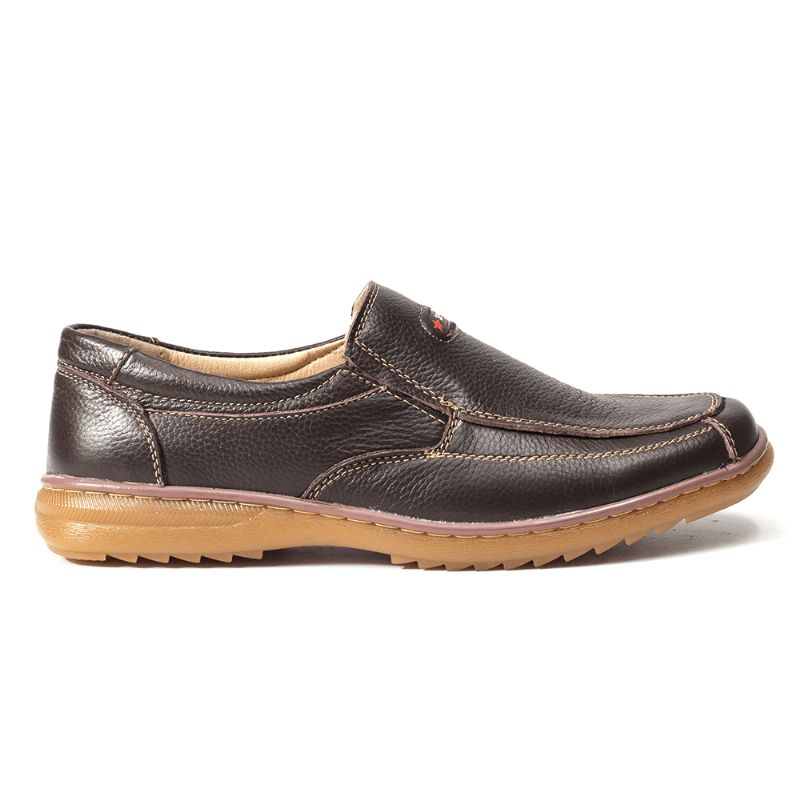 Menico Herr Äkta Koläder Slip On Mjuk Sula Bekväm Halkfri Casual Oxfords