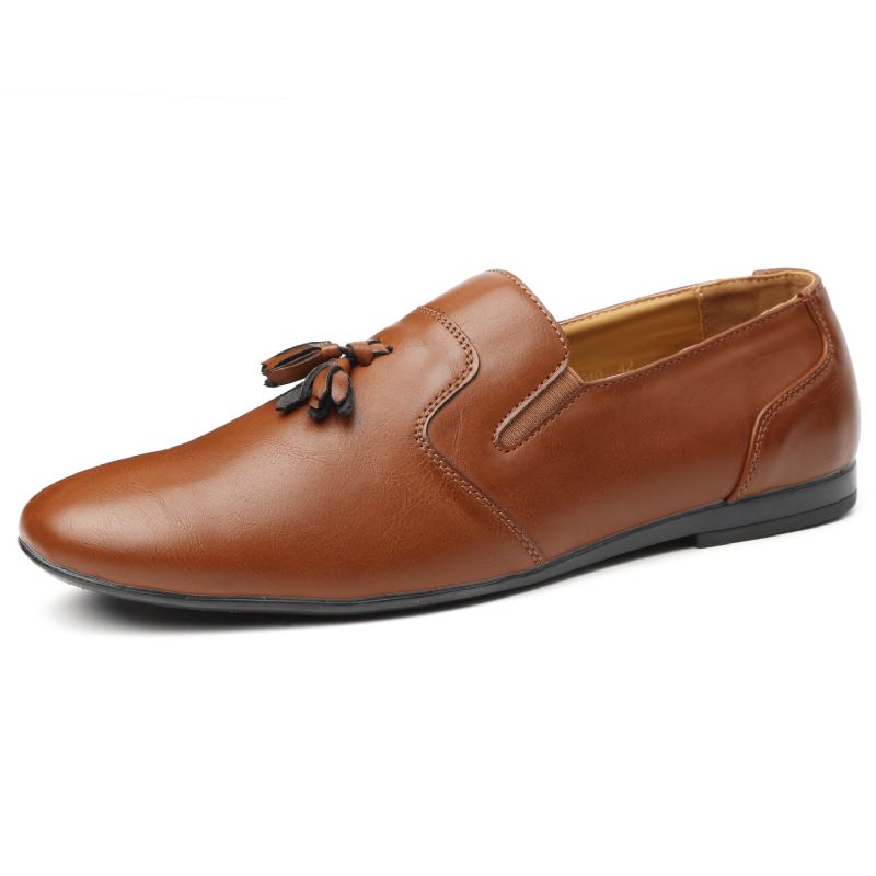 Menico Herr Non Slip Tofs Dekoration Slip On Casual Läder Oxfords