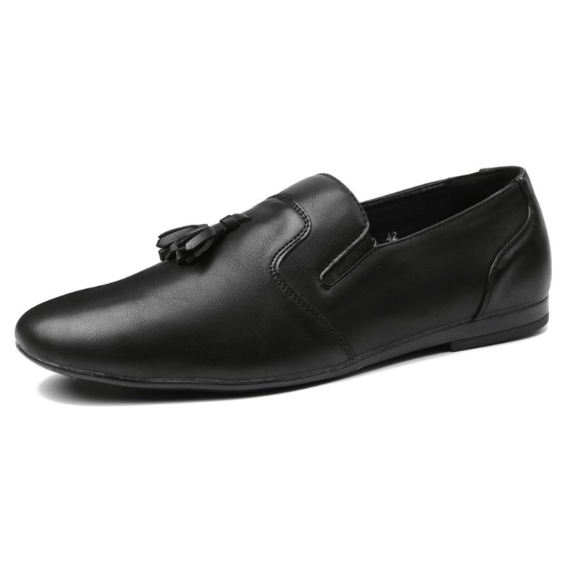 Menico Herr Non Slip Tofs Dekoration Slip On Casual Läder Oxfords