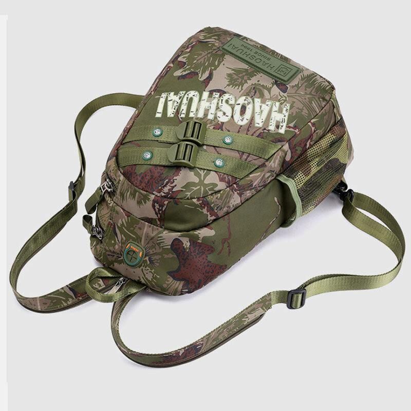 Män Kamouflager Multifunktion Stor Kapacitet Vattentät Sport Bröstväska Axelväska Crossbody Bag Ryggsäck