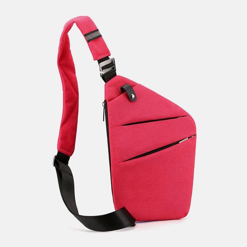 Män Luminous Oxford Multi-Fickor Stor Kapacitet Stöldskydd Vattentät Crossbody Bag Bröstväska Sling Bag