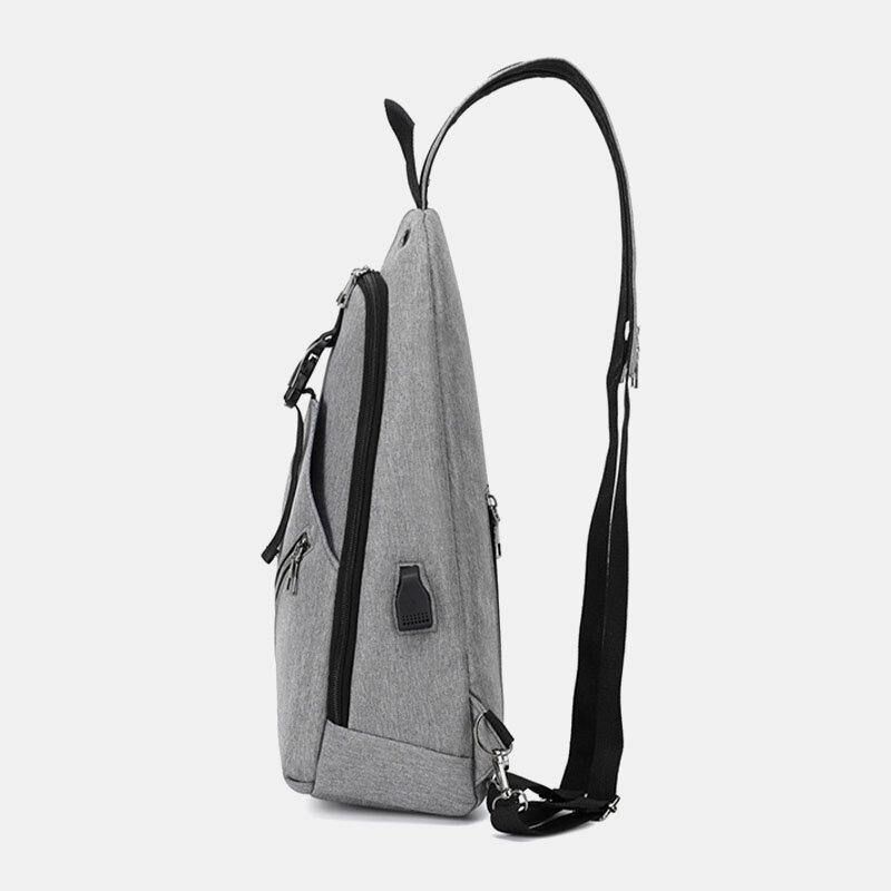 Män Multifunktion Vattentät Usb Laddbar Hörlurar Hål Bröstväskor Ryggsäck Axelväska Crossbody-Väskor