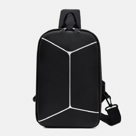 Män Nylon Usb Laddning Casual Outdoor Brief Chest Bag Axelväska