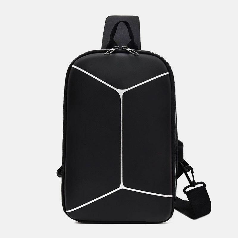 Män Nylon Usb Laddning Casual Outdoor Brief Chest Bag Axelväska