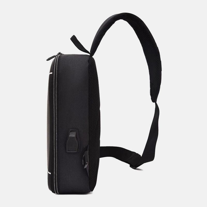 Män Nylon Usb Laddning Casual Outdoor Brief Chest Bag Axelväska