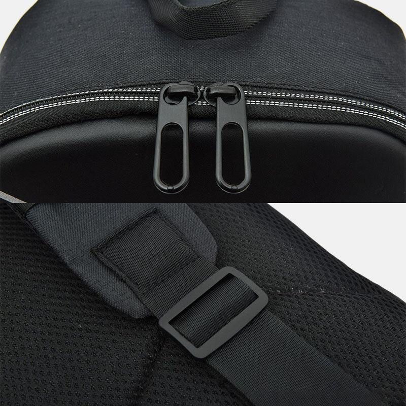 Män Nylon Usb Laddning Casual Outdoor Brief Chest Bag Axelväska