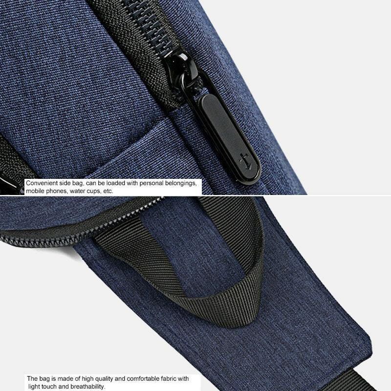 Män Oxford Vattentät Usb-Laddningsväska Med Stor Kapacitet Messenger Crossbody-Väska