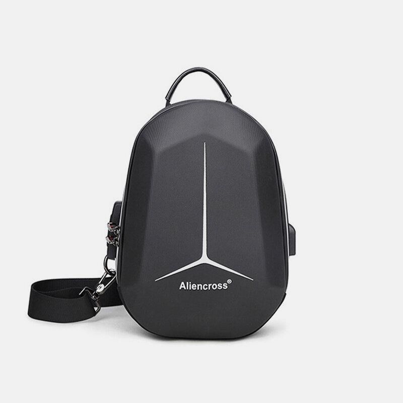 Män Stor Kapacitet Usb-Laddning Flerlager Vattentät Crossbody-Väska Chest Bag Sling Bag