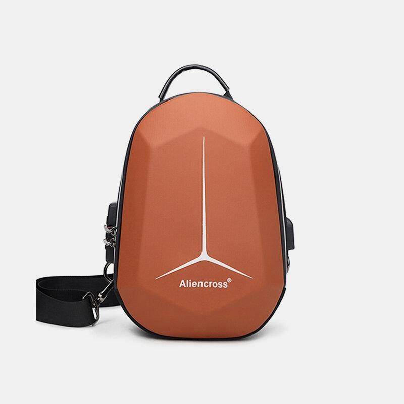 Män Stor Kapacitet Usb-Laddning Flerlager Vattentät Crossbody-Väska Chest Bag Sling Bag