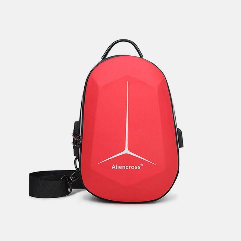 Män Stor Kapacitet Usb-Laddning Flerlager Vattentät Crossbody-Väska Chest Bag Sling Bag