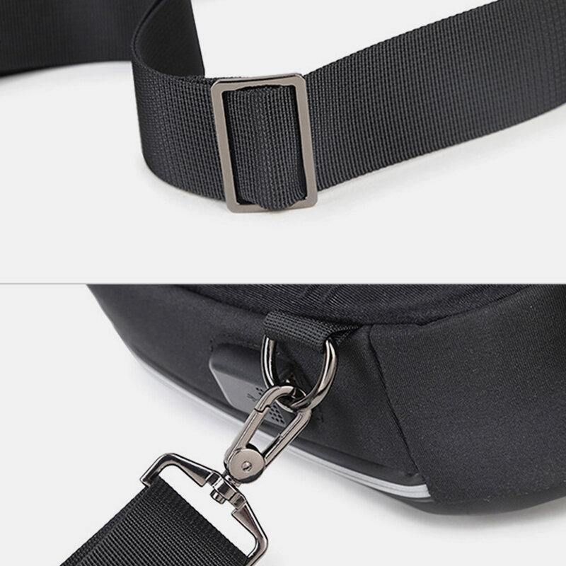 Män Stor Kapacitet Usb-Laddning Flerlager Vattentät Crossbody-Väska Chest Bag Sling Bag