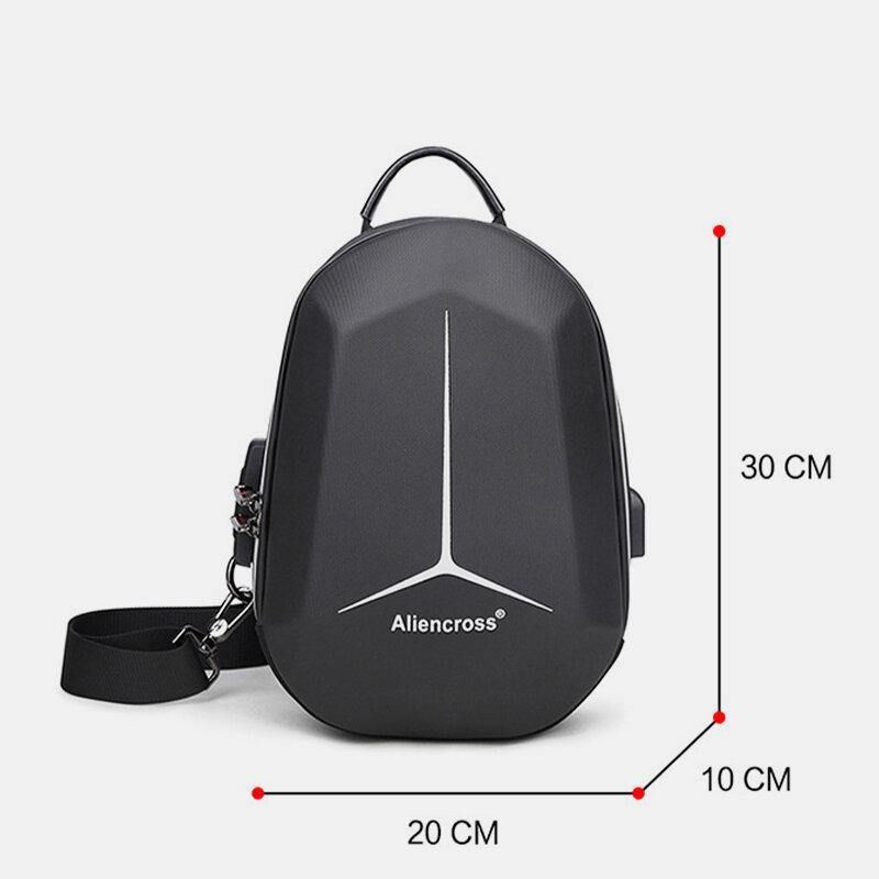 Män Stor Kapacitet Usb-Laddning Flerlager Vattentät Crossbody-Väska Chest Bag Sling Bag