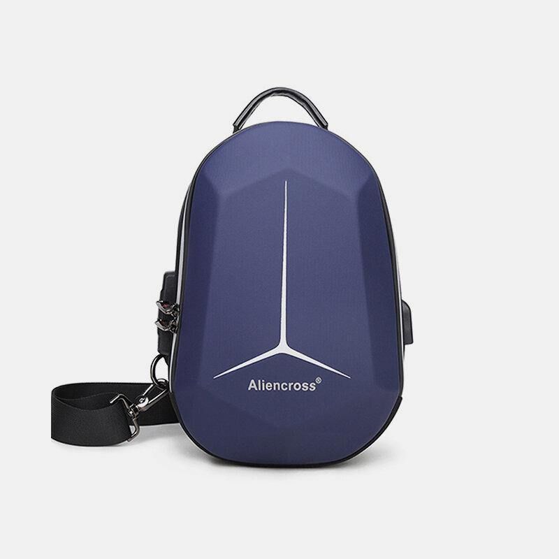 Män Stor Kapacitet Usb-Laddning Flerlager Vattentät Crossbody-Väska Chest Bag Sling Bag