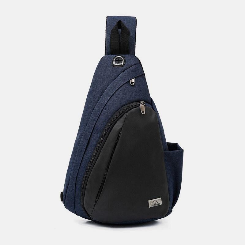 Unisex Nylon Lättvikt Kontrastfärg Fritidsresor Utomhusresor Multi-Carry Axelväska Crossbody-Väska Bröstväska