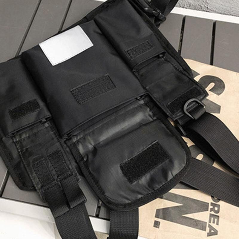 Unisex Oxford Cloth Letter Mönster Multi-Pocket Tactical Bag Bröstväska Ryggsäck