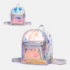 Kvinnor 2St Transparent Jelly Multi-Carry Mini Ryggsäck Crossbody Bag Handväska