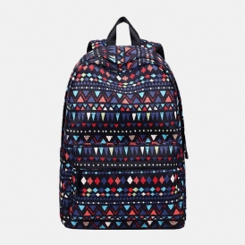 Kvinnor Vattentät Bohemian Printed National Backpack Skolväska