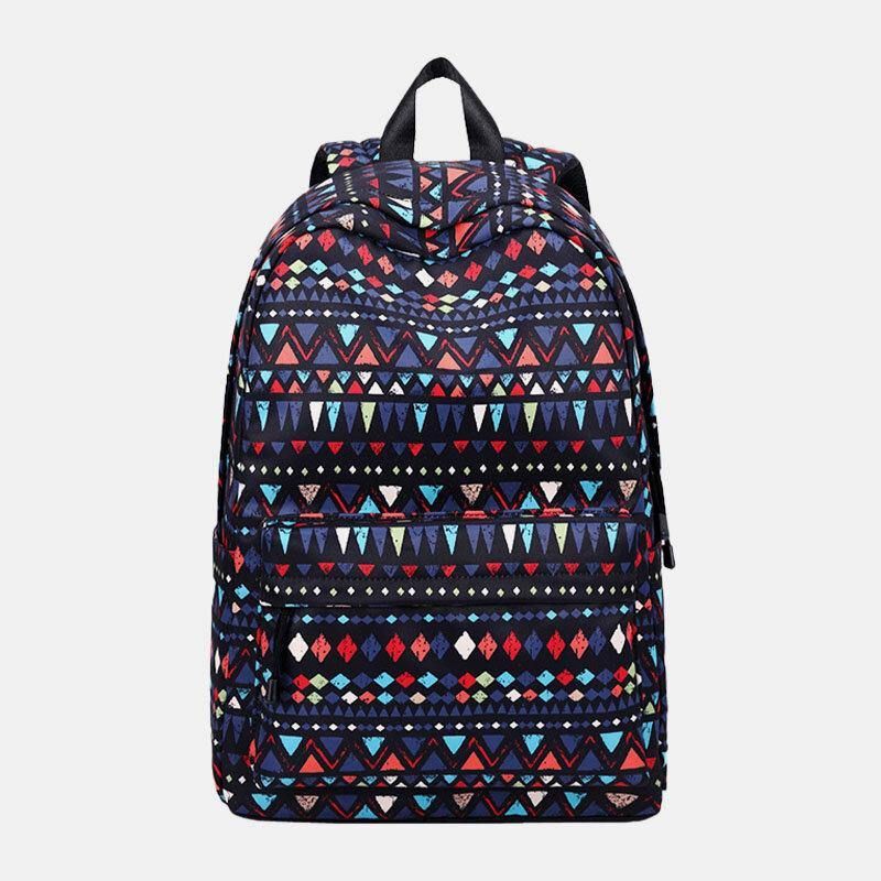 Kvinnor Vattentät Bohemian Printed National Backpack Skolväska