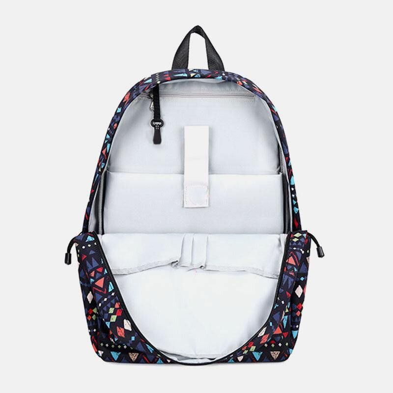 Kvinnor Vattentät Bohemian Printed National Backpack Skolväska