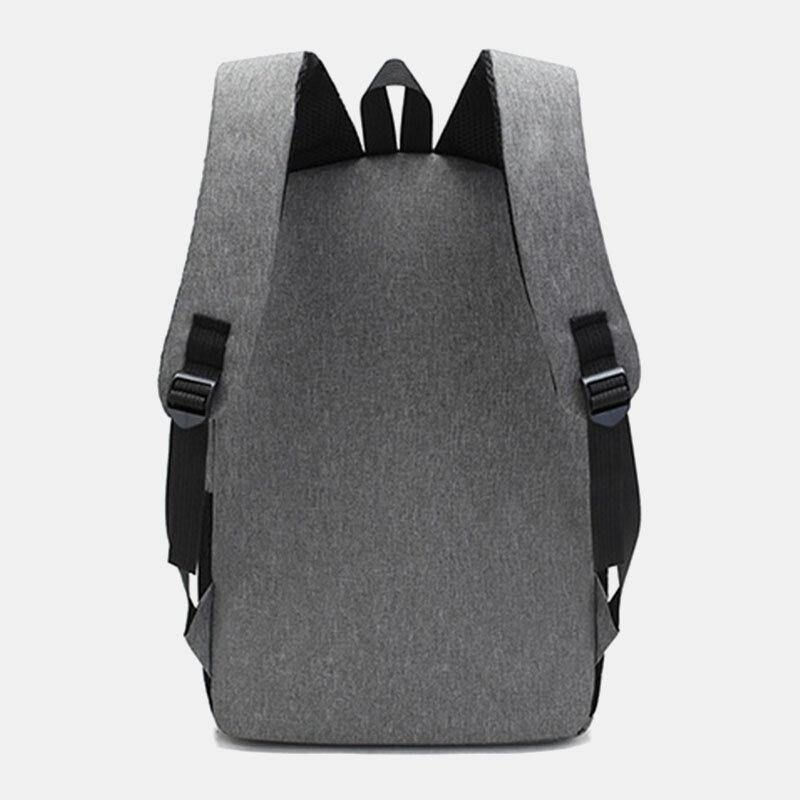 Män 3St Nylon Usb-Laddning Slitstarkt Mode Casual Laptopväska Ryggsäck Crossbody-Väska Clutchväska