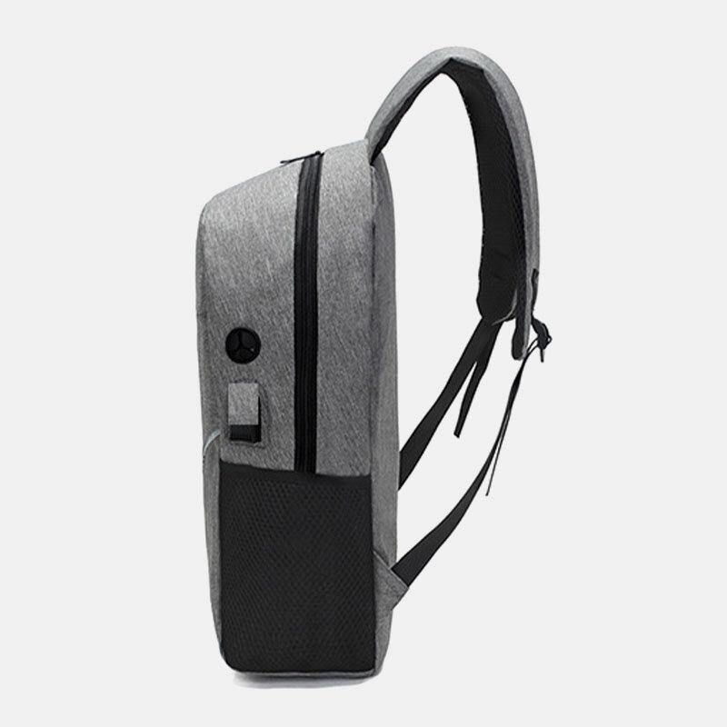 Män 3St Nylon Usb-Laddning Slitstarkt Mode Casual Laptopväska Ryggsäck Crossbody-Väska Clutchväska