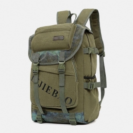 Män Canvas Stor Kapacitet Tactical Outdoor Traveling 14 Tums Laptopväska Skolväska Ryggsäck