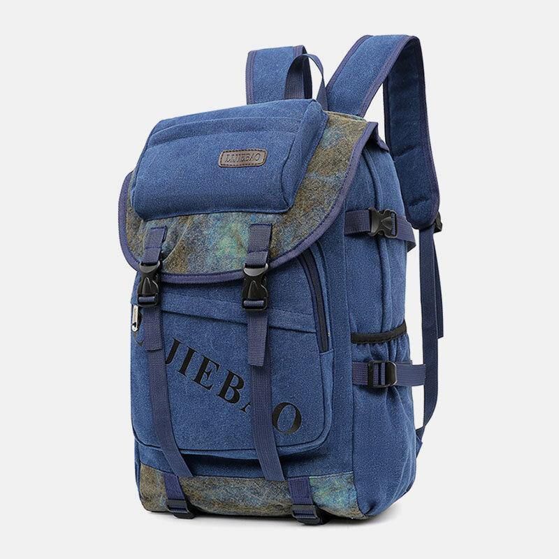 Män Canvas Stor Kapacitet Tactical Outdoor Traveling 14 Tums Laptopväska Skolväska Ryggsäck