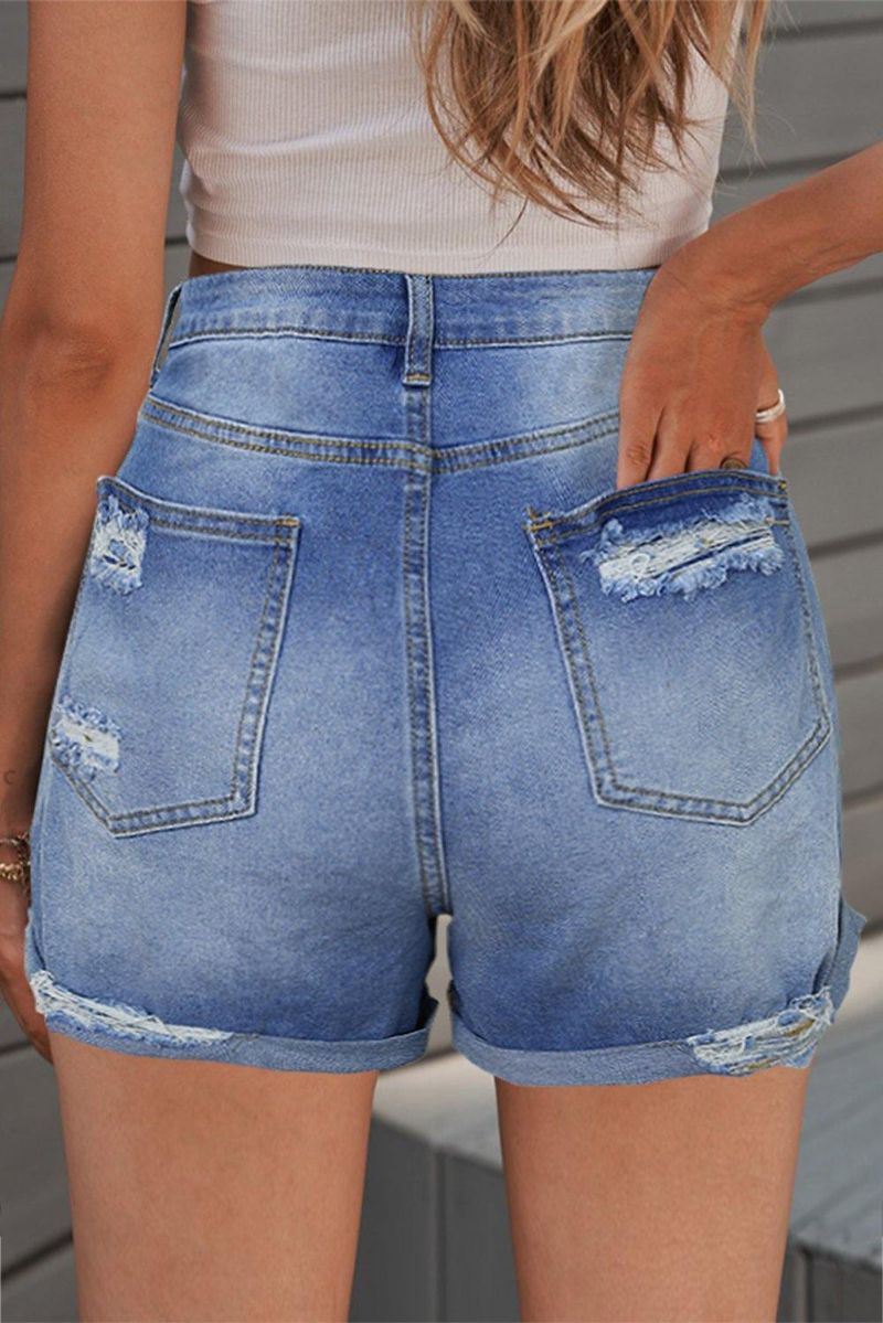 Vikt Fåll Ripped Jeansshorts