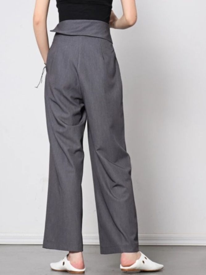 Work Casual Asymmetrisk A-Line All Season Daily Byxor